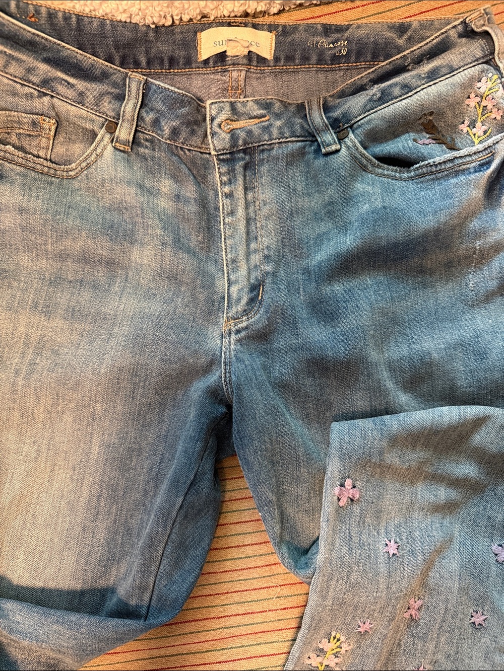 SUNDANCE Embroidered Floral Women's Jeans - Picture 2 of 8